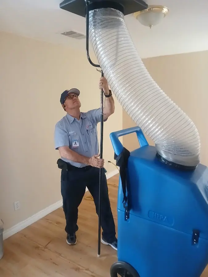 Mini Split Installation technician using HEPA equipment in Scappoose